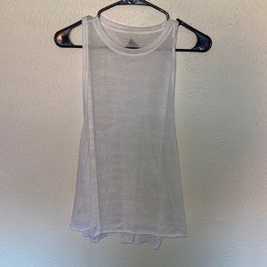 White Razor Back Loose Tank